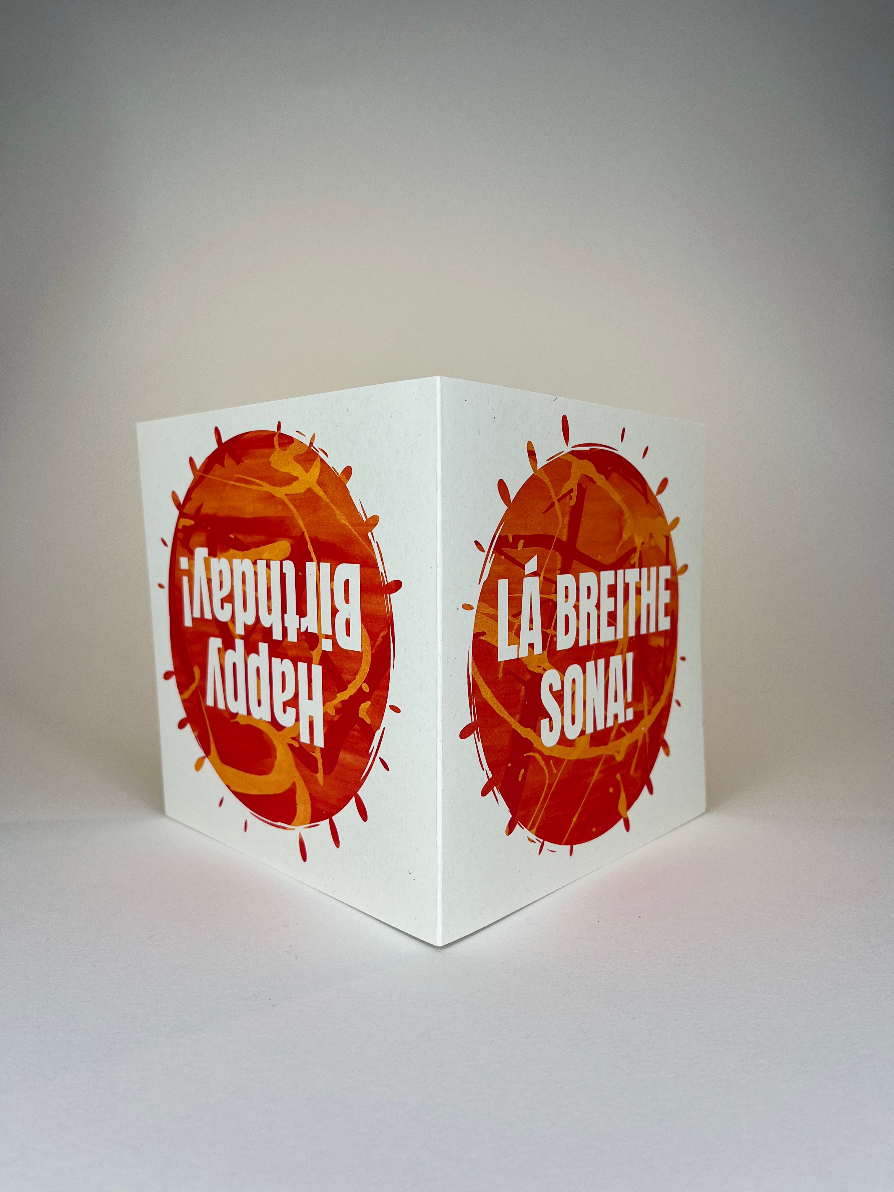 "Lá Breithe Shona / Happy Birthday" Bilingual Double Printed Card