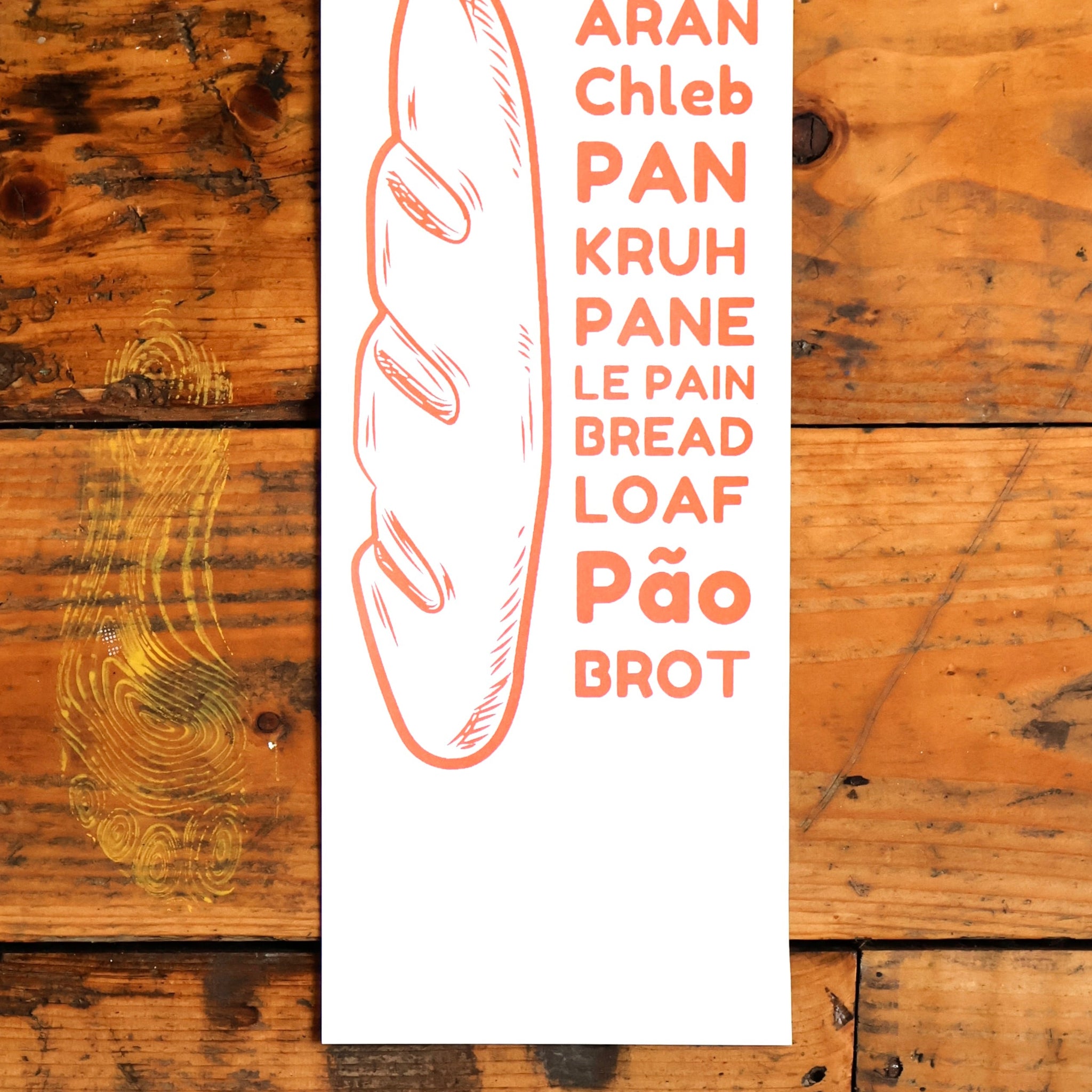 Multilingual Bread Loaf Screen Print