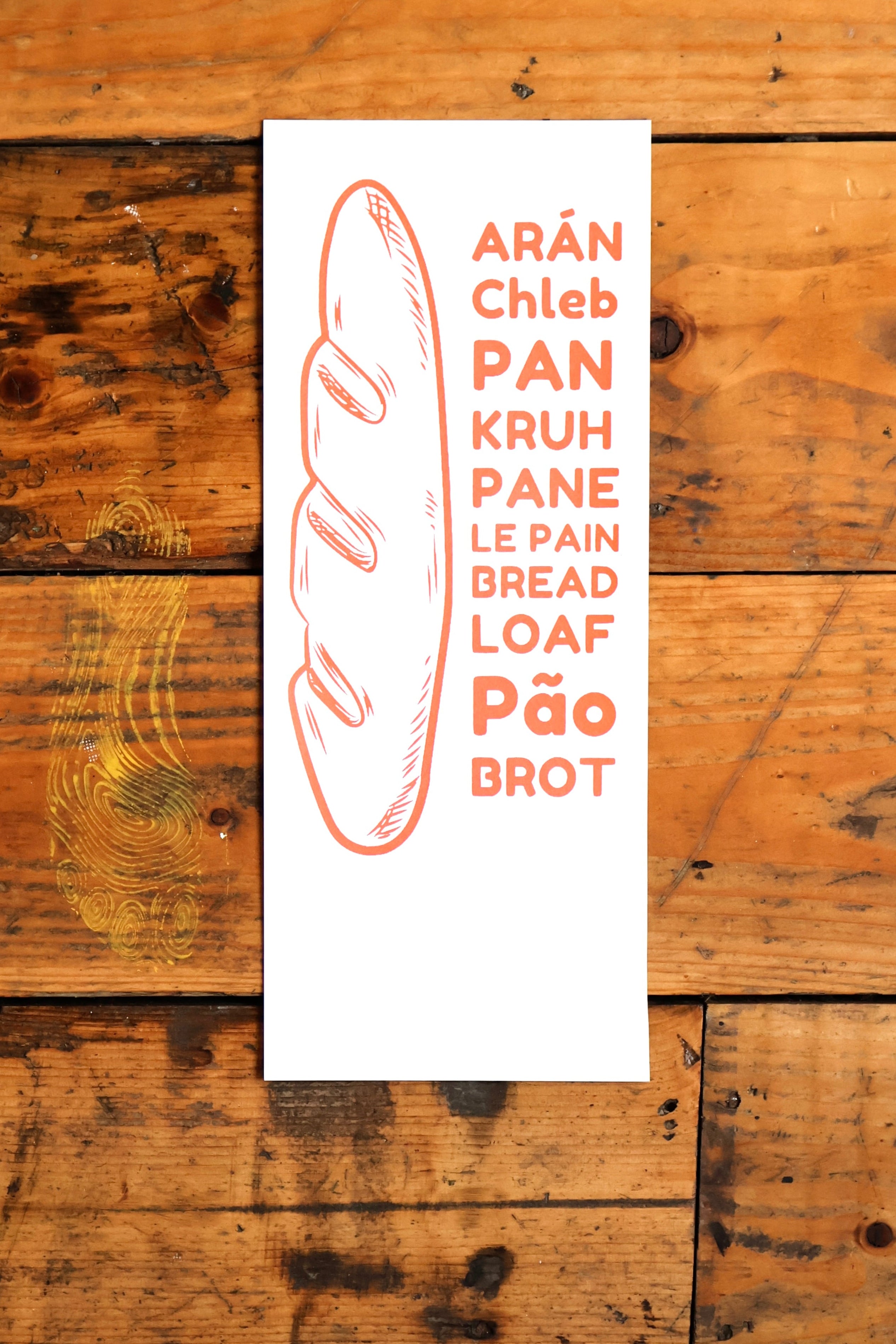 Multilingual Bread Loaf Screen Print