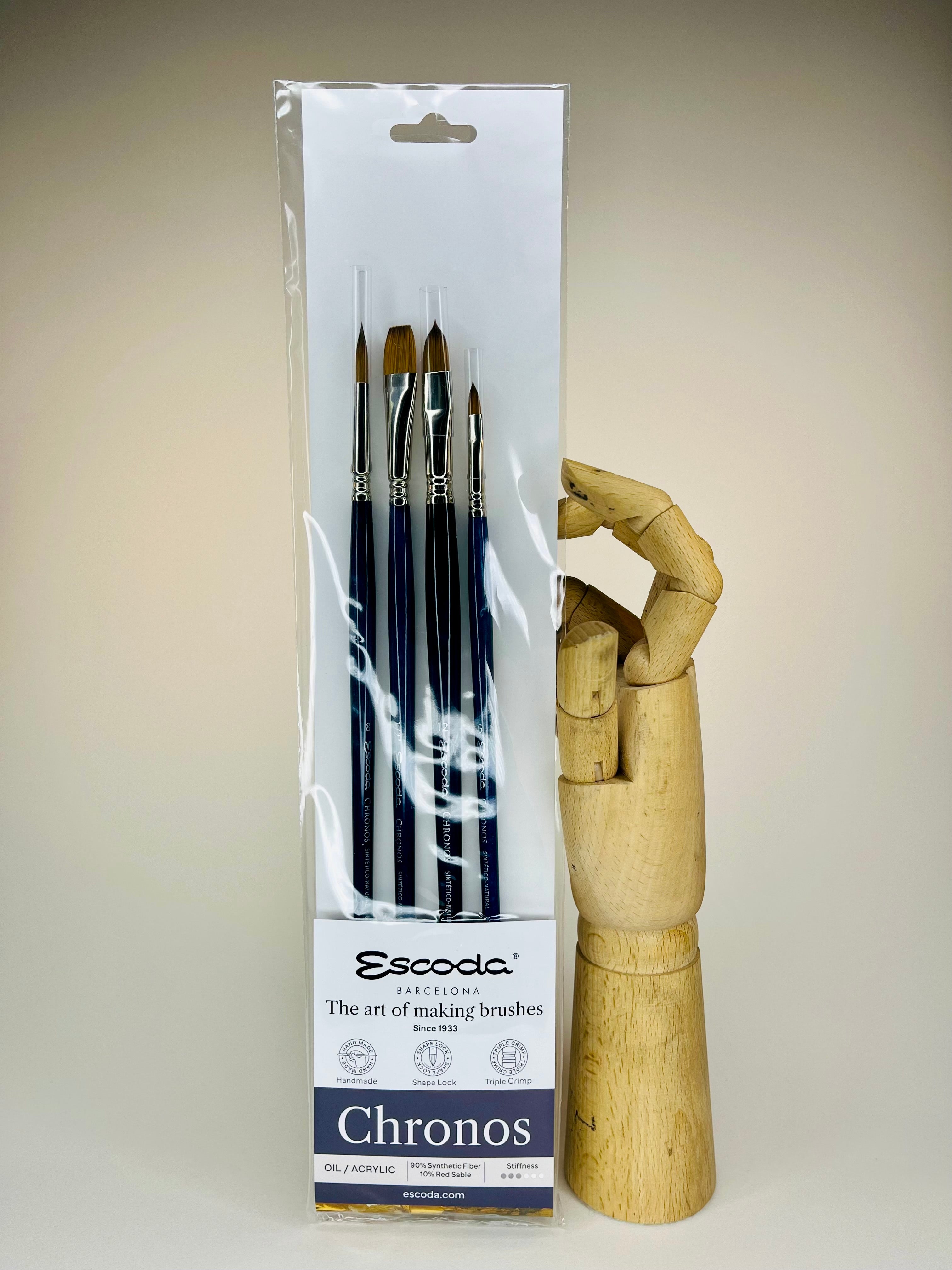 [新品]限定値下30%! エスコダ Escoda Chronos 筆 4本セット Escoda Chronos Brush for Oil and Acrylic – Just Art It Galway
