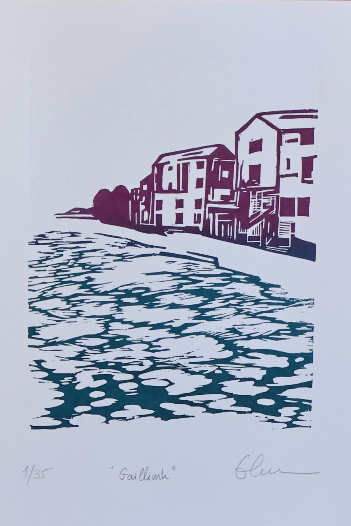 “Gaillimh” screen print by Elena Santos