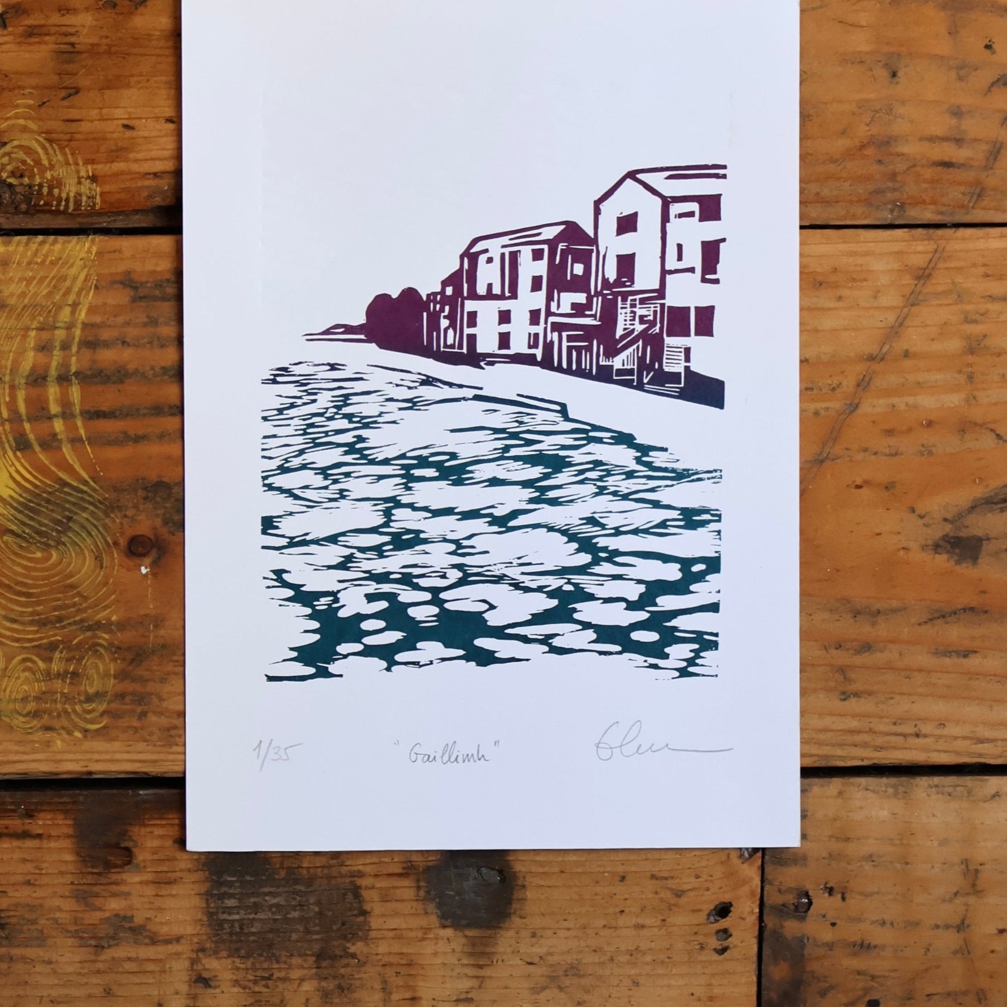 “Gaillimh” screen print by Elena Santos