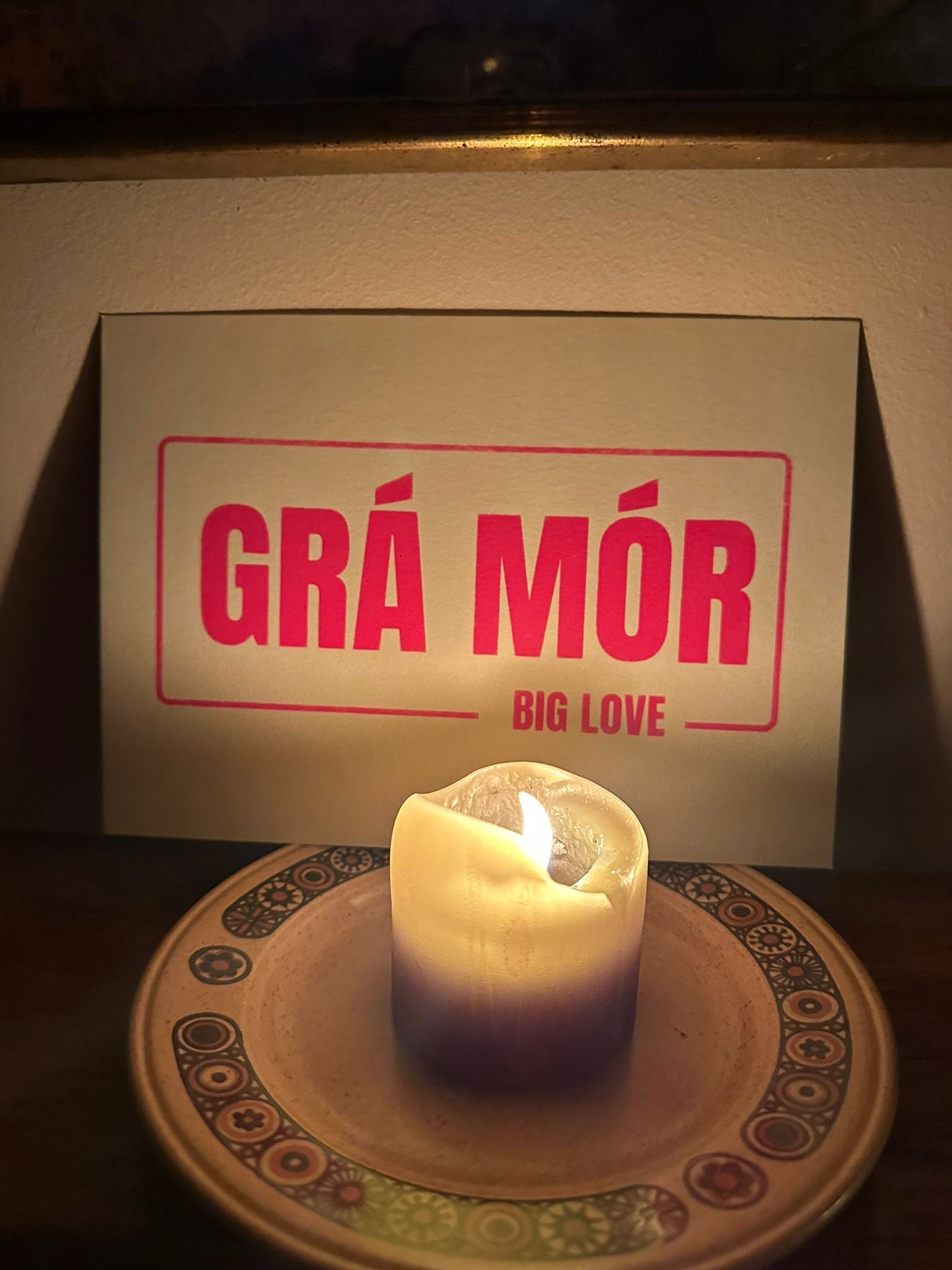 "Grá Mór" Mini Screen Print - Gaeilge Bilingual Series