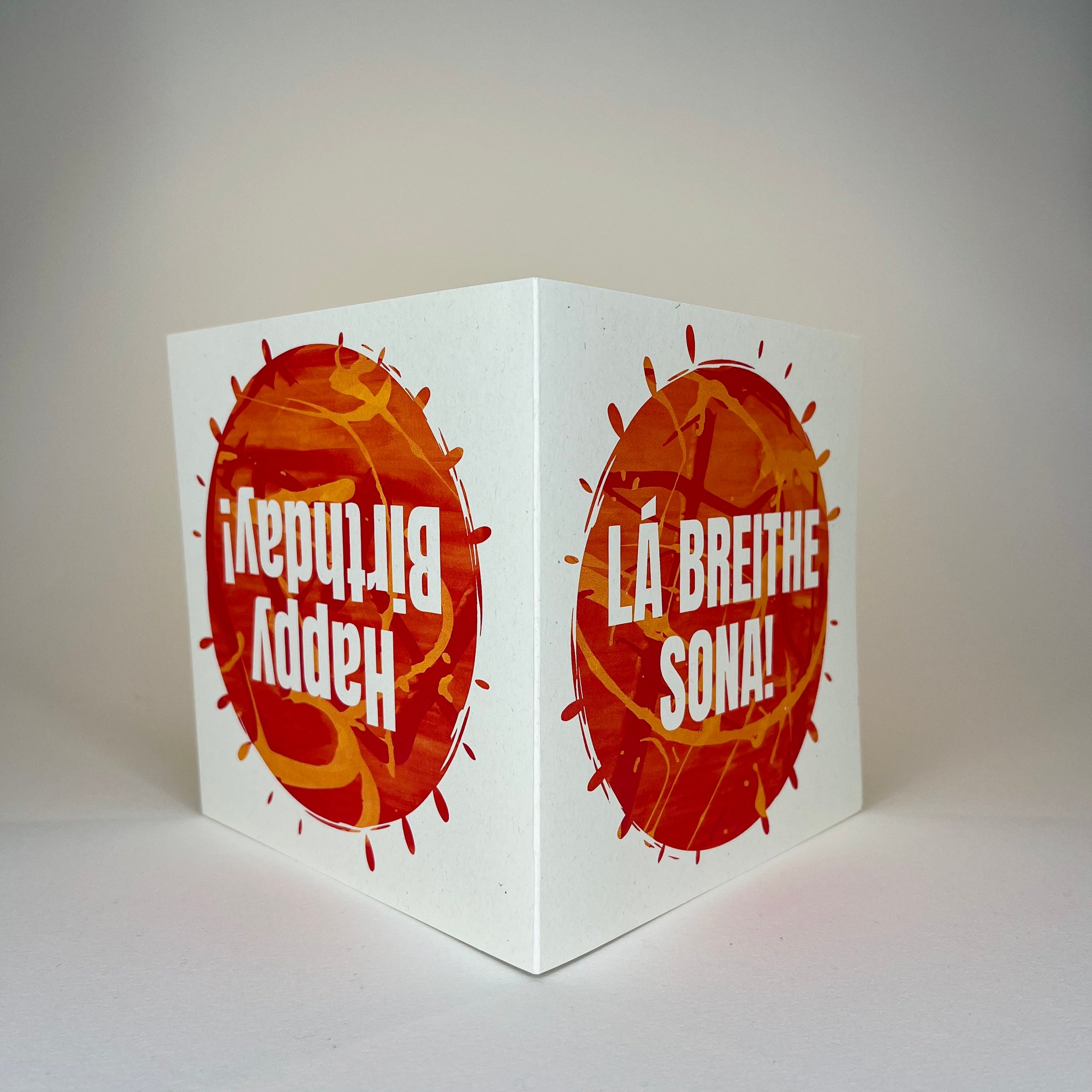 "Lá Breithe Shona / Happy Birthday" Bilingual Double Printed Card