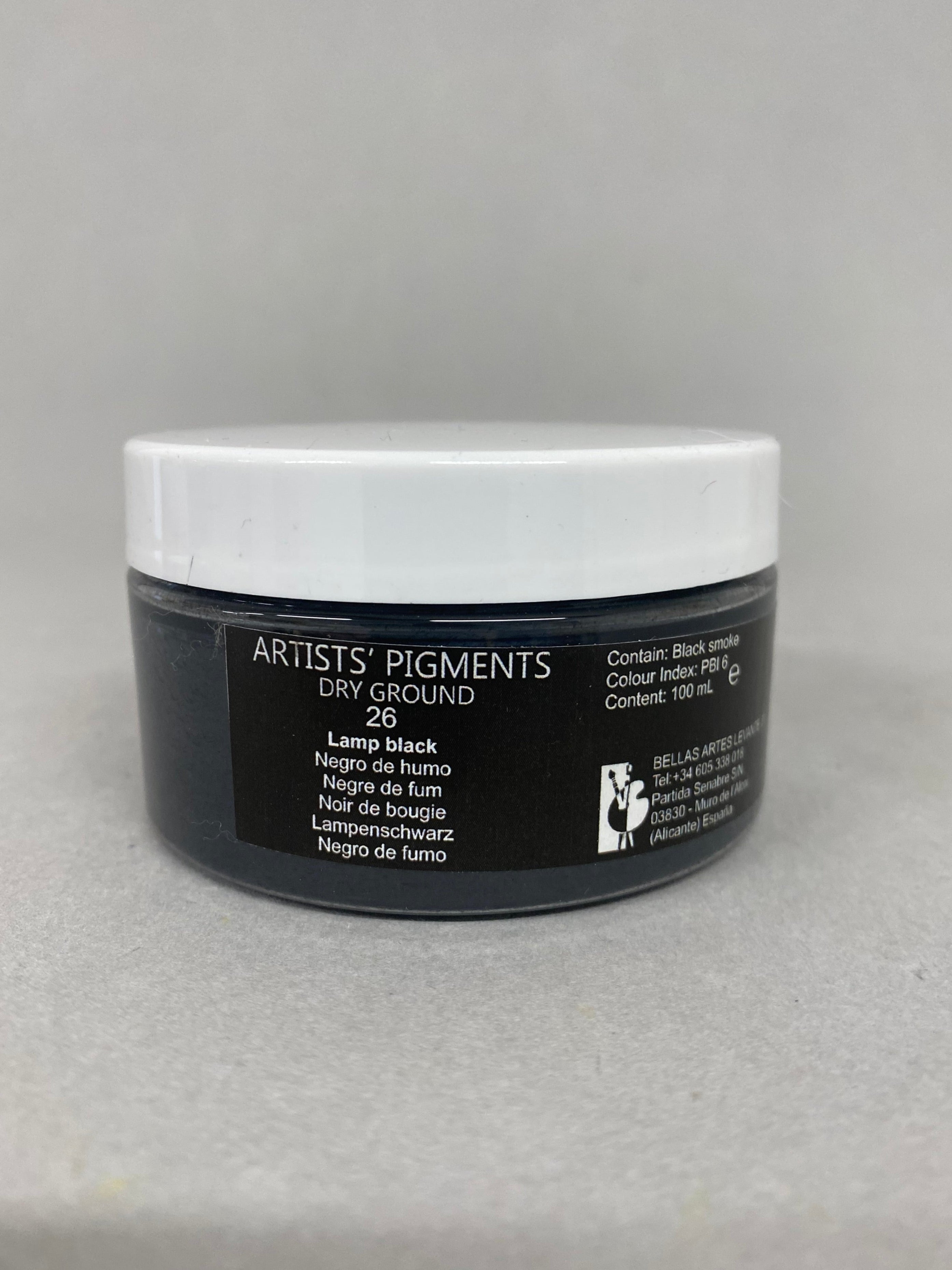 Container of Artists' Pigments  on a gray background